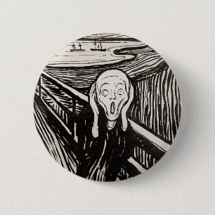 Edvard Munch The Scream Lithograph Print Famous 2 Inch Round Button