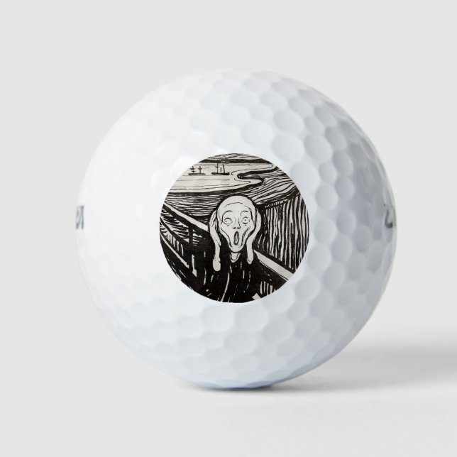 Edvard Munch The Scream Lithograph Print Famous Golf Balls (Front)