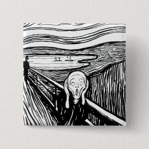Edvard Munch - The Scream Lithography 2 Inch Square Button