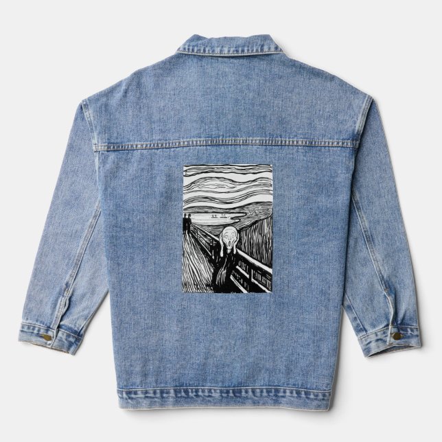 Edvard Munch - The Scream Lithography Denim Jacket (Back)