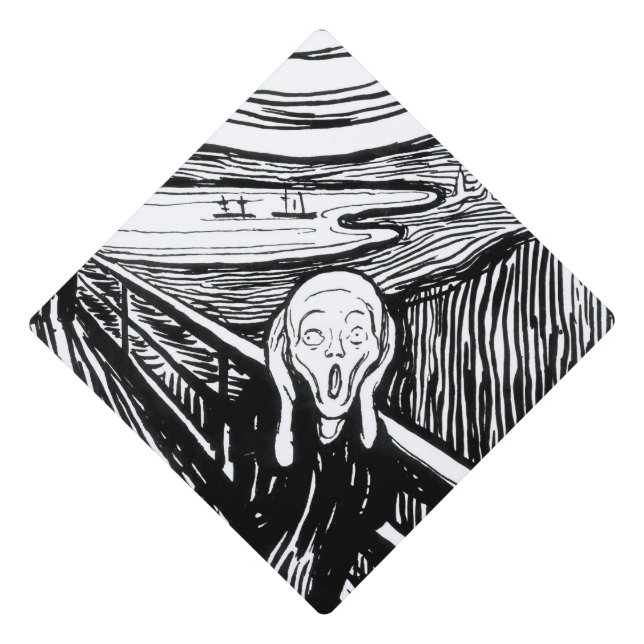 Edvard Munch - The Scream Lithography Graduation Cap Topper (Front)