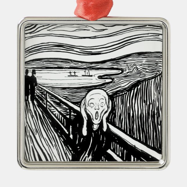 Edvard Munch - The Scream Lithography Metal Ornament (Front)