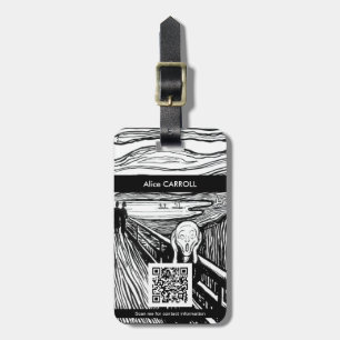 Edvard Munch - The Scream Lithography - QR Code Luggage Tag