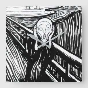 Edvard Munch - The Scream Lithography Square Wall Clock