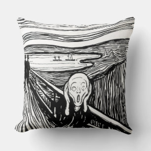 Edvard Munch - The Scream Lithography Throw Pillow