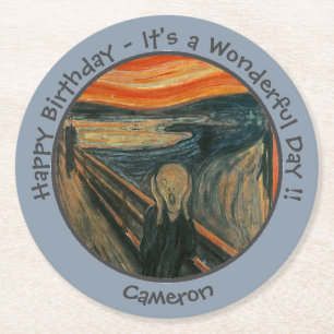 Edvard Munch The Scream Party Items Collection Round Paper Coaster