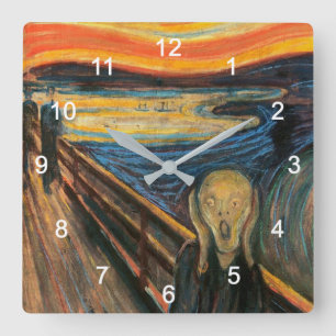 Edvard Munch , "The Scream" Square Wall Clock