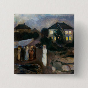 Edvard Munch - The Storm 2 Inch Square Button