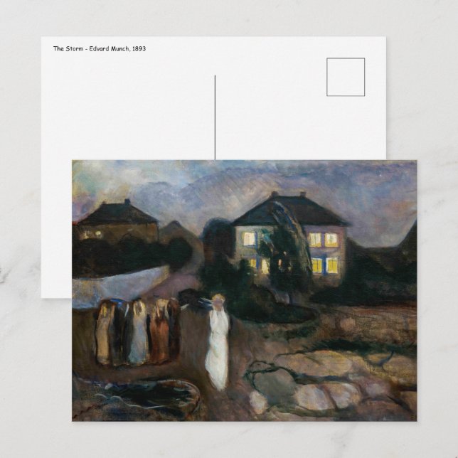 Edvard Munch - The Storm Postcard (Front/Back)