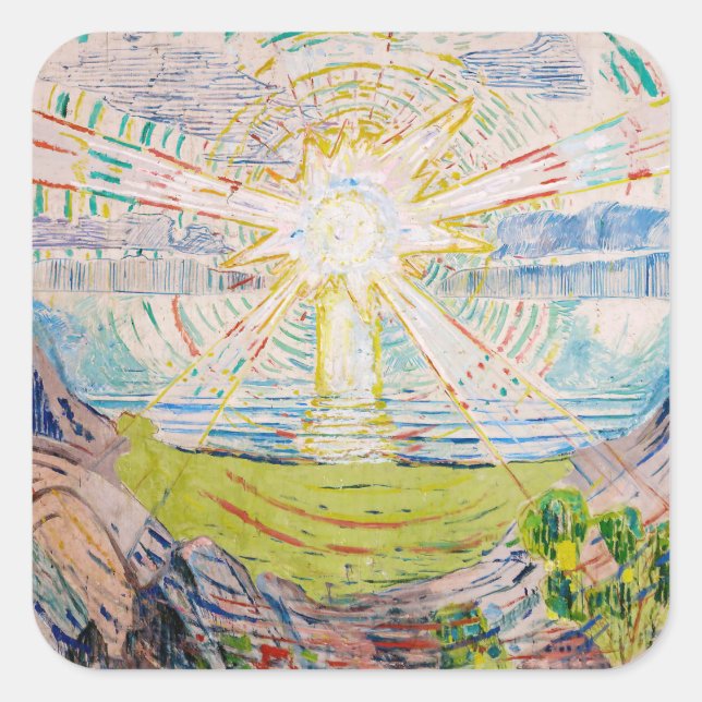 Edvard Munch - The Sun 1910 Square Sticker (Front)
