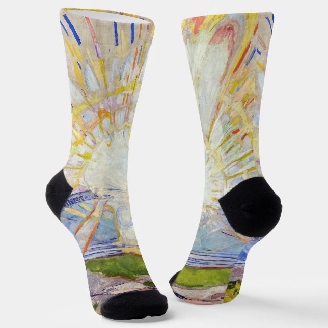 Edvard Munch - The Sun 1911 Socks (Angled)