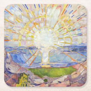 Edvard Munch - The Sun 1911 Square Paper Coaster
