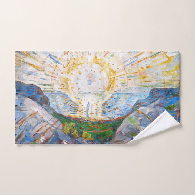 Edvard Munch - The Sun 1912 Bath Towel Set (Hand Towel)