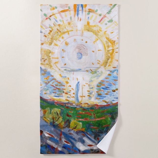 Edvard Munch - The Sun 1912 Beach Towel (Front)
