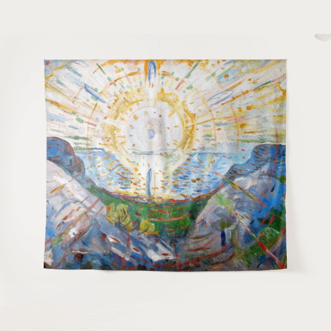 Edvard Munch - The Sun 1912 Tapestry (Front (Horizontal))