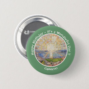 Edvard Munch The Sun (Solen) - Sunrise Party Items 2 Inch Round Button
