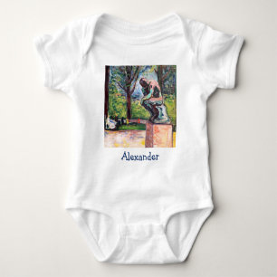 Edvard Munch - The Thinker by Rodin Baby Bodysuit