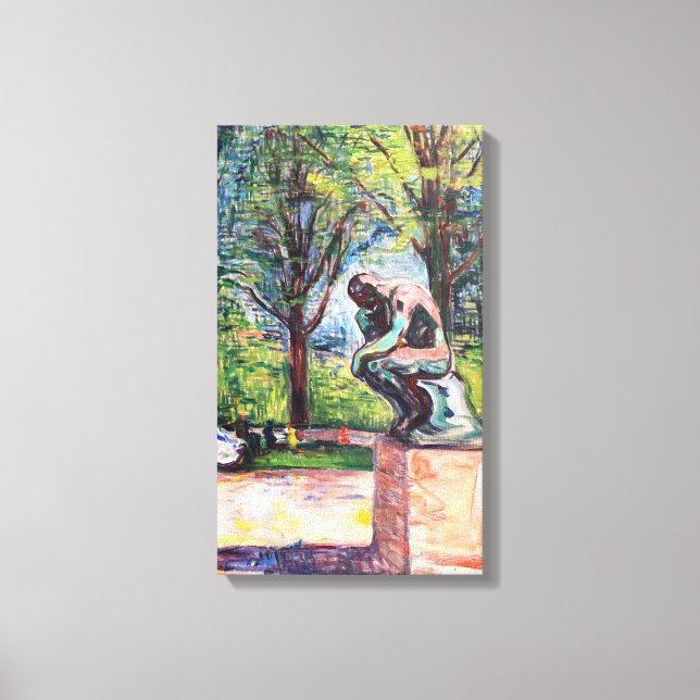 Edvard Munch - The Thinker by Rodin Canvas Print (Front)