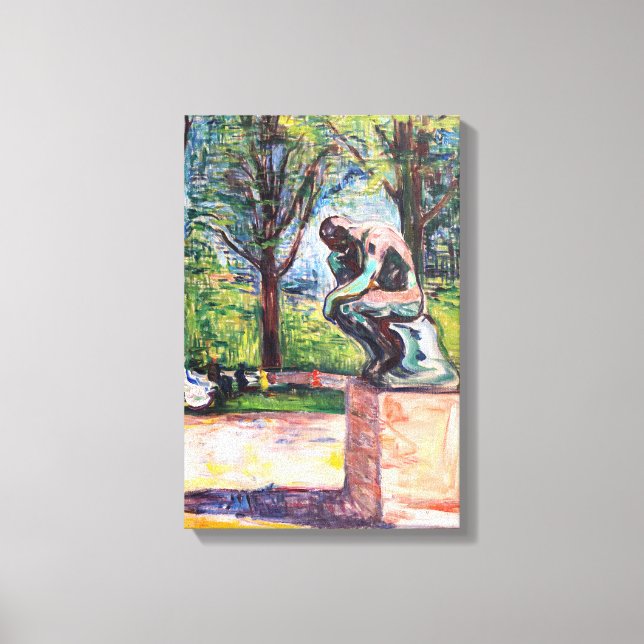 Edvard Munch - The Thinker by Rodin Canvas Print (Front)