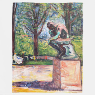 Edvard Munch - The Thinker by Rodin Fleece Blanket