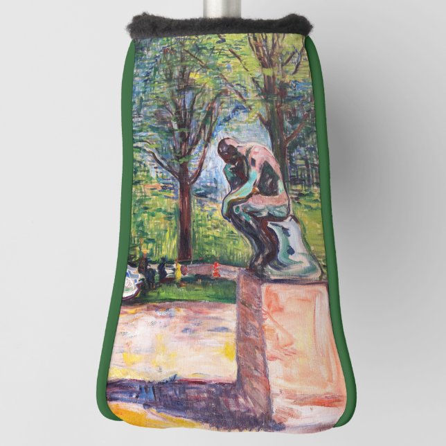 Edvard Munch - The Thinker by Rodin Golf Head Cover (Rotate 90)