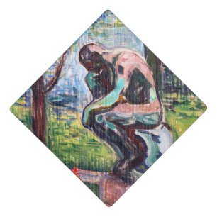 Edvard Munch - The Thinker by Rodin Graduation Cap Topper