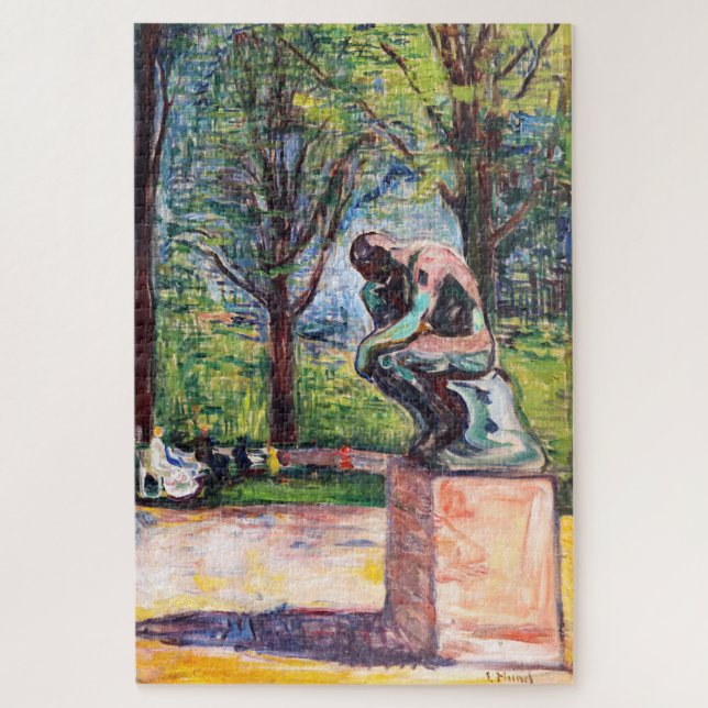 Edvard Munch - The Thinker by Rodin Jigsaw Puzzle (Vertical)
