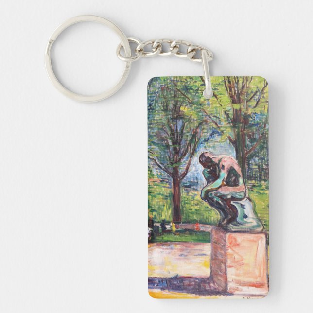 Edvard Munch - The Thinker by Rodin Keychain (Front)