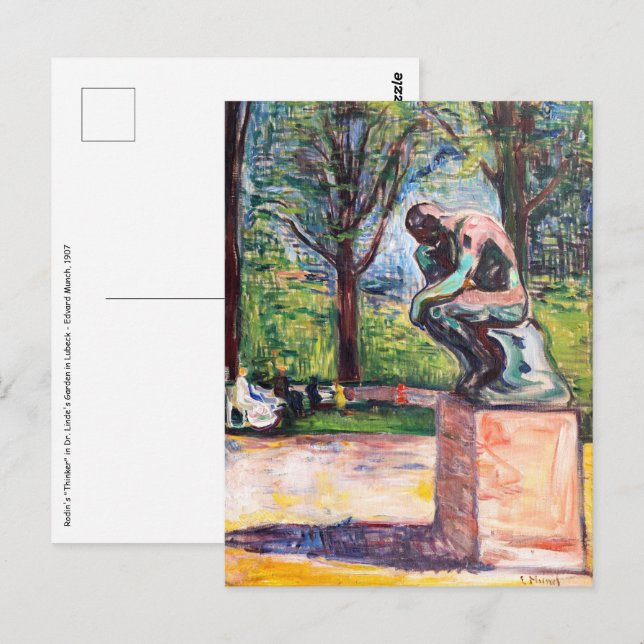 Edvard Munch - The Thinker by Rodin Postcard (Front/Back)