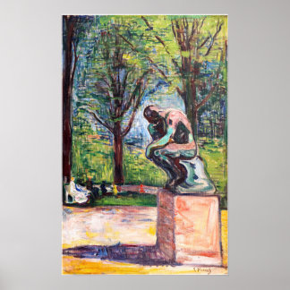 Edvard Munch - The Thinker by Rodin Poster