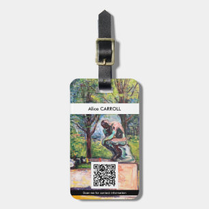 Edvard Munch - The Thinker by Rodin - QR Code Luggage Tag