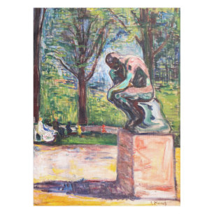 Edvard Munch - The Thinker by Rodin Tablecloth