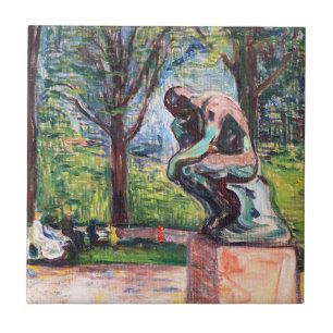 Edvard Munch - The Thinker by Rodin Tile