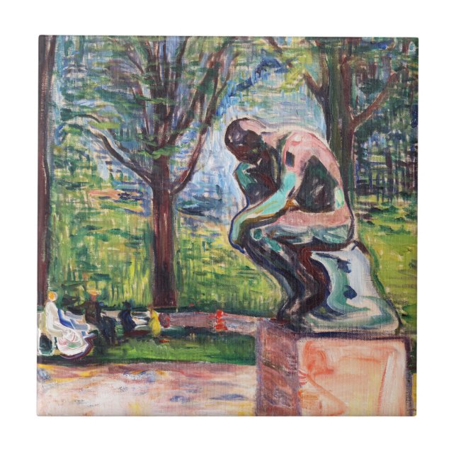 Edvard Munch - The Thinker by Rodin Tile (Front)