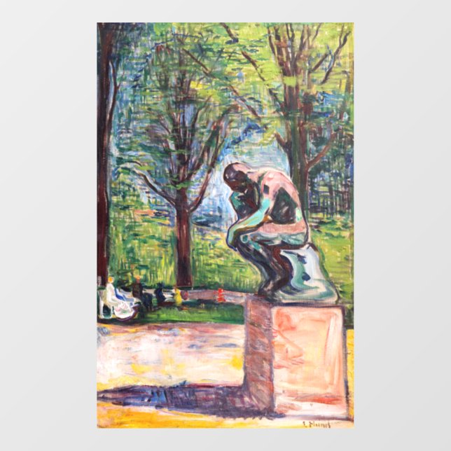 Edvard Munch - The Thinker by Rodin Window Cling (Sheet)