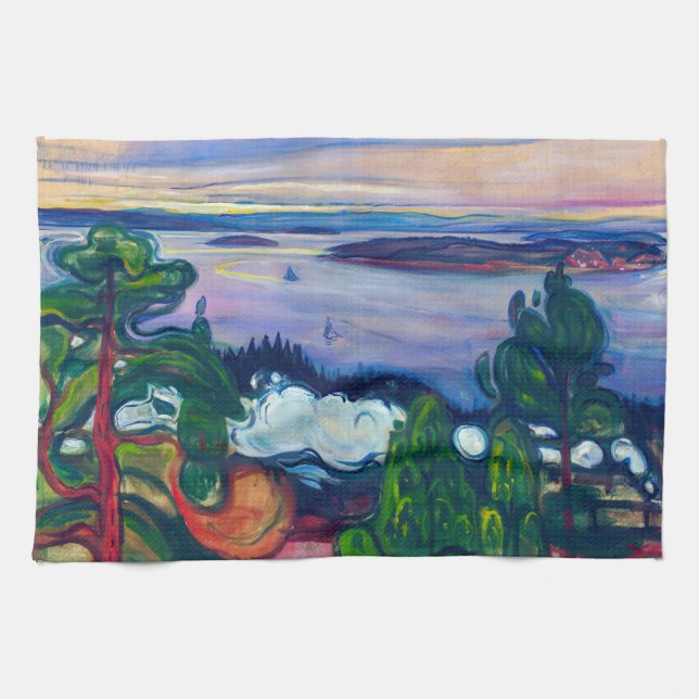 Edvard Munch - Train Smoke Kitchen Towel (Horizontal)
