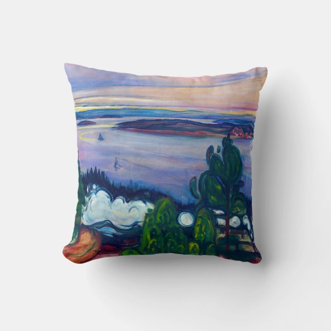 Edvard Munch - Train Smoke Throw Pillow (Front)