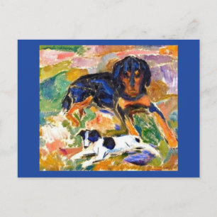 Edvard Munch, Two Dogs Painting Postcard