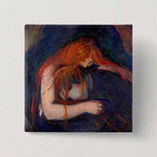 Edvard Munch - Vampire / Love and Pain 2 Inch Square Button