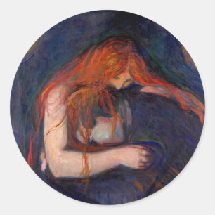 Edvard Munch - Vampire / Love and Pain Classic Round Sticker