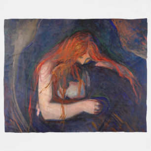 Edvard Munch - Vampire / Love and Pain Fleece Blanket