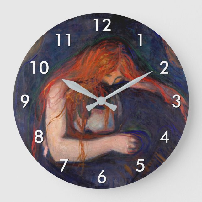 Edvard Munch - Vampire / Love and Pain Large Clock (Front)