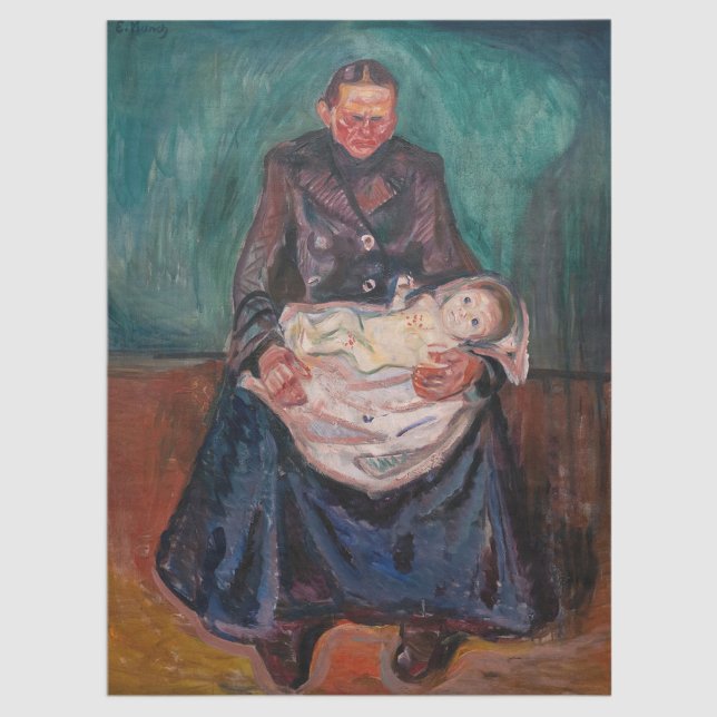 Edvard Munch - Woman with Sick Child, Inheritance Tissue Paper (Creator Uploaded)