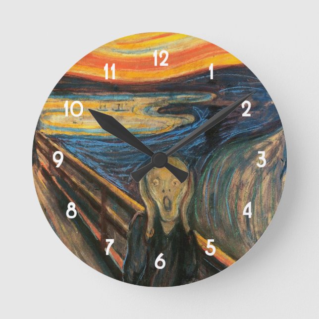 Edvard Munch's The Scream Round Clock (Front)