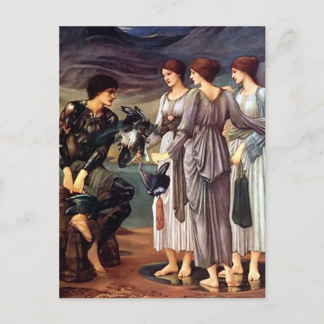 Edward Burne-Jones- The Arming of Perseus Postcard (Front)