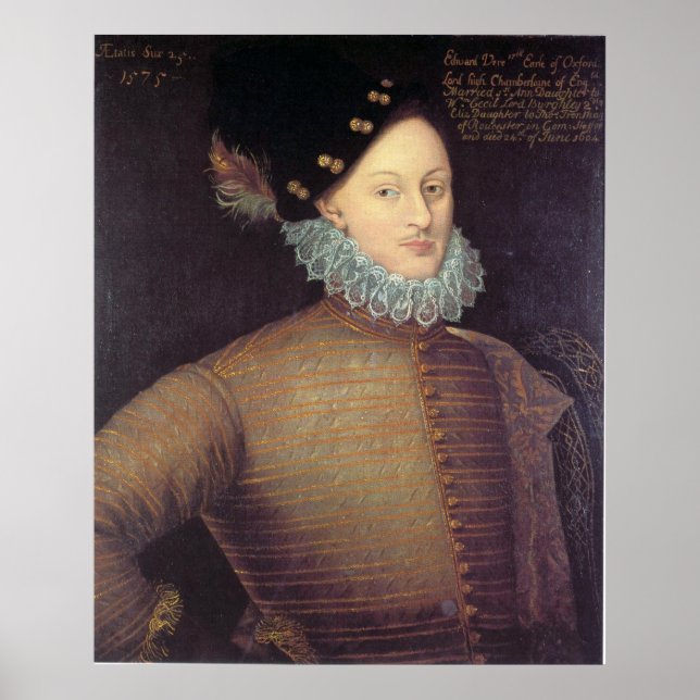 Edward de Vere, 17th Earl of Oxford Poster (Front)