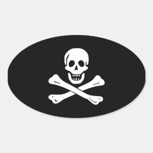 Edward England; Jolly Roger Flag Oval Sticker