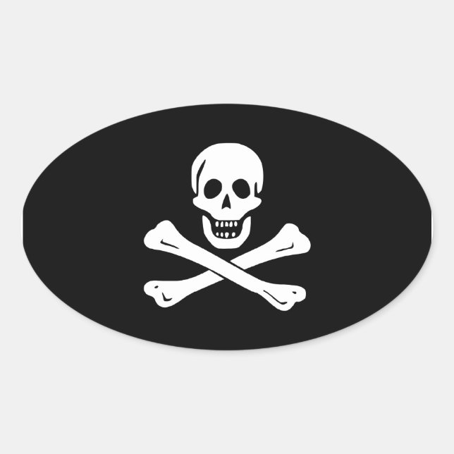 Edward England; Jolly Roger Flag Oval Sticker (Front)