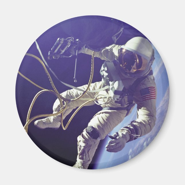 Edward H. White first American Space Walker NASA Magnet (Front)
