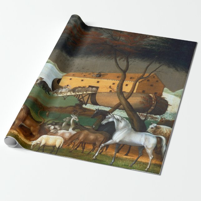 Edward Hicks Noah's Ark Wrapping Paper (Unrolled)